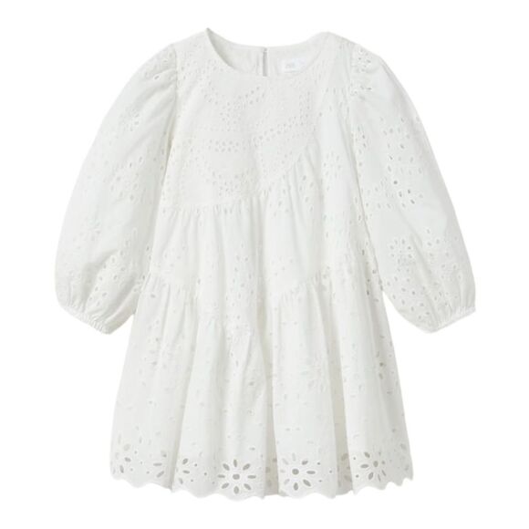 ZARA Kids | White | ASYMMETRIC SWISS EMBROIDERY DRESS - Picture 2 of 6